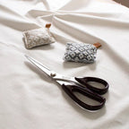 COHANA “Seki Sewing Shears w Tamenuri (Brown) Lacquered Handles ~ Golden Tassel, Stainless Steel Blades w Leather Case, Scissors, Japan