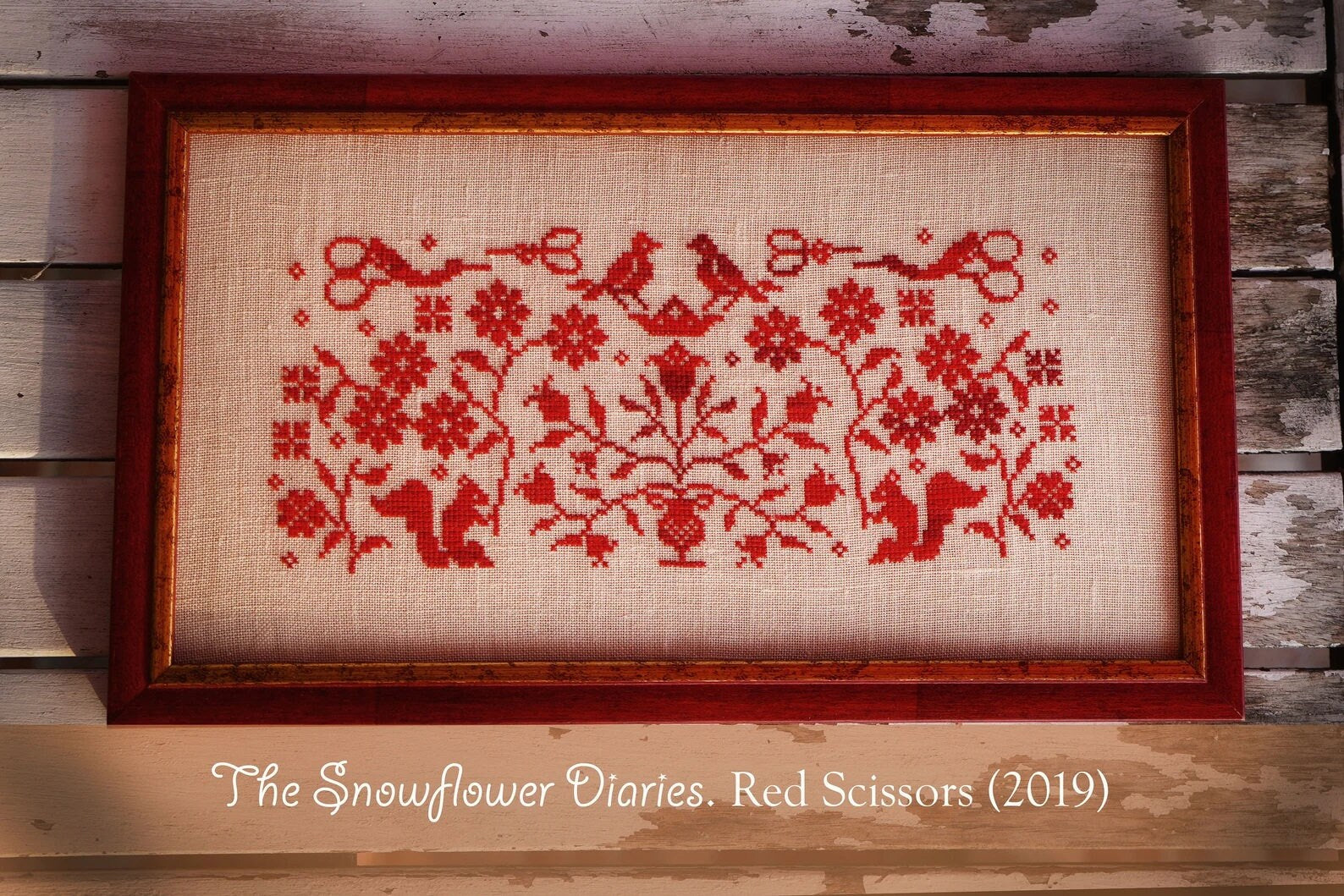 THE SNOWFLOWER DIARIES "Red Scissors" Counted Cross Stitch Pattern, Chart, By Maja Matyas Szilagyi from Budapest Hungary, Pattern Only