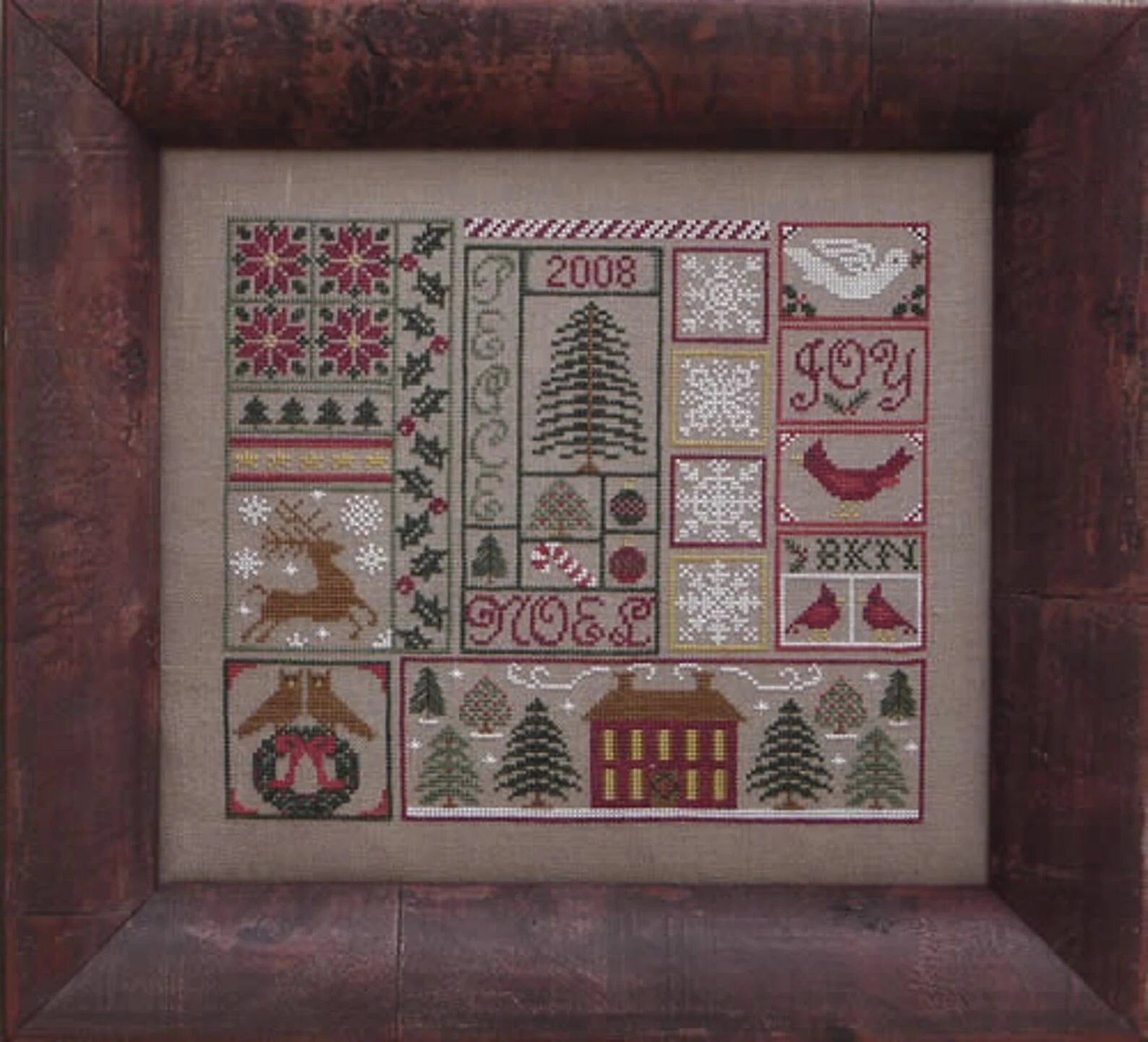 BLUE RIBBON DESIGNS "Peppermint Twist"  Counted Cross Stitch Pattern   Christmas, Reindeer, Paper Pattern