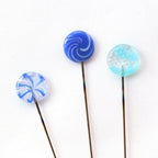 COHANA "OHAJIKI Sewing Pins", Set of 3, Handmade, Coin-Shaped Glass Beads Adorn These Needle-Sharp Pins,  Made in Japan