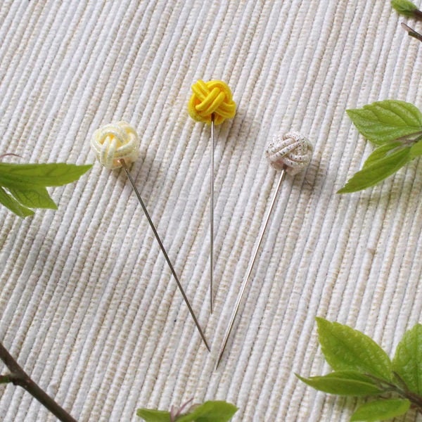 COHANA "Iida Mizuhiki Sewing Pins", Set of 3, Handmade, Made in Japan