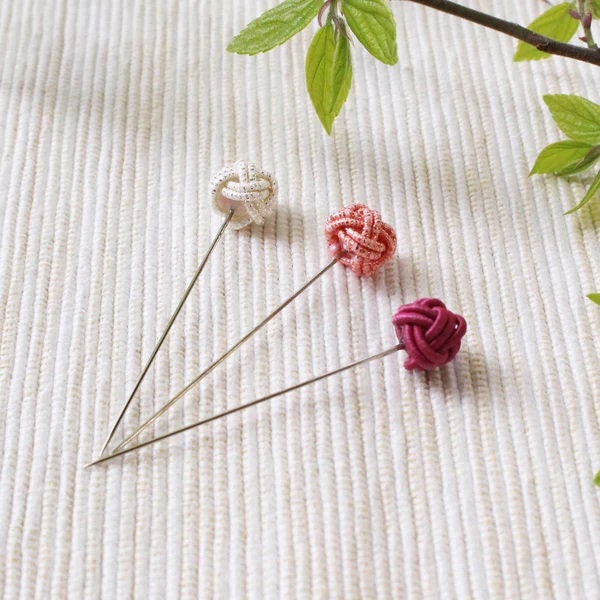 COHANA "Iida Mizuhiki Sewing Pins", Set of 3, Handmade, Made in Japan