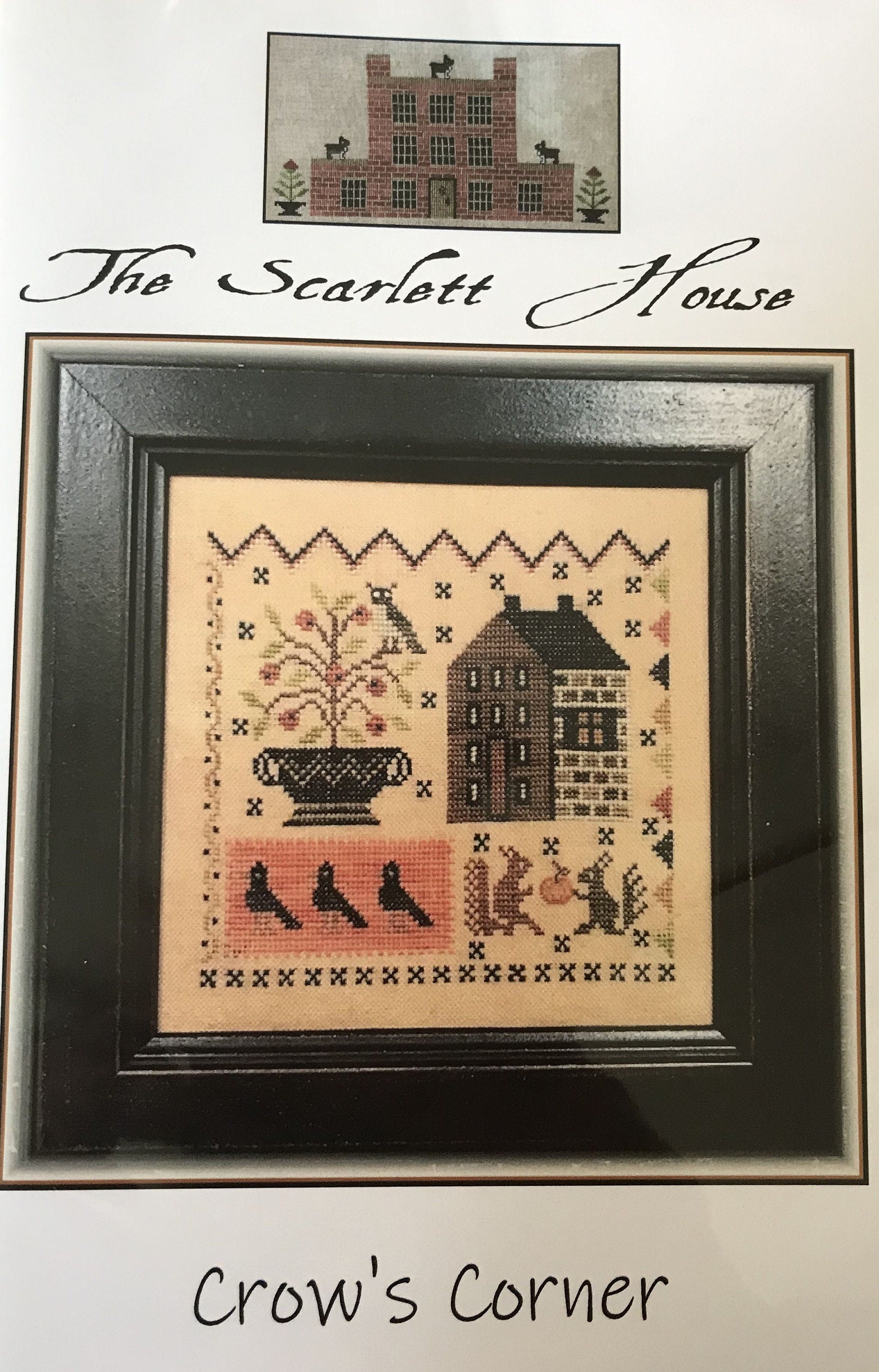 The SCARLETT HOUSE "Crow's Corner"  Counted Cross Stitch Pattern  Chart, Pattern Only
