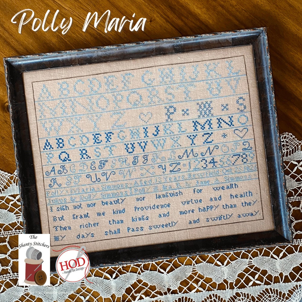HANDS ON DESIGN "Polly Maria" Counted Cross Stitch Pattern, Chart, Sampler, Chart, Pattern Only