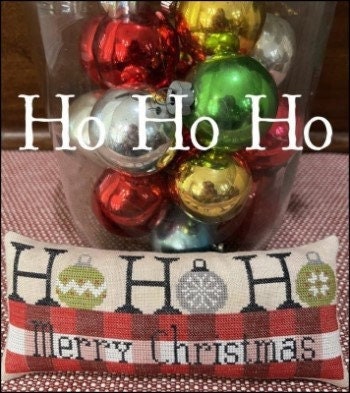 The SCARLETT HOUSE "Ho Ho Ho"  Counted Cross Stitch Pattern  Chart, Christmas, Pattern Only