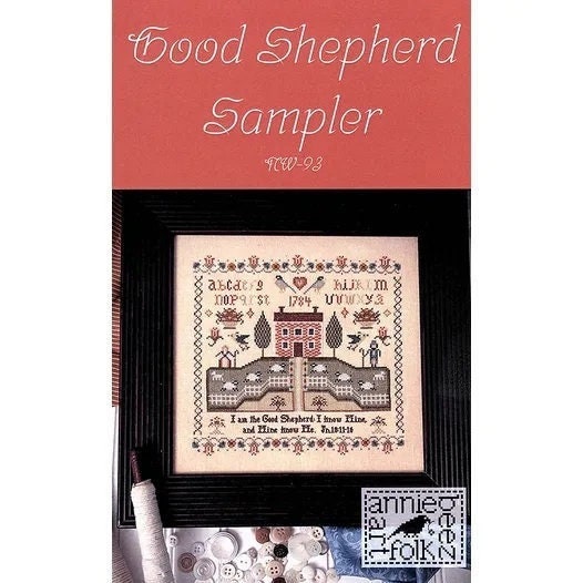 ANNIE BEEZ Folk Art "Good Shepherd Sampler" Counted Cross Stitch Pattern, Chart, Needlework Expo 2022 Release, Pattern Only
