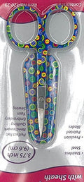 Patterned Embroidery Buttons Scissors with Sheath ~ 3.75", Stainless Steel, Precision Pointed Blades from Allary Corp.