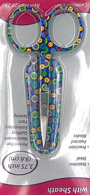 Patterned Embroidery Buttons Scissors with Sheath ~ 3.75", Stainless Steel, Precision Pointed Blades from Allary Corp.