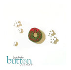 Just Another Button Company "Red Sleds" Counted Cross Stitch Pattern + Button Pack, Square-Ology, Christmas, Skates, Holidays, HOD