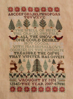 BLUE RIBBON DESIGNS "Poinsettias & Pines" Counted Cross Stitch Pattern, Chart, Christmas, Winter, Sampler, Pattern Only