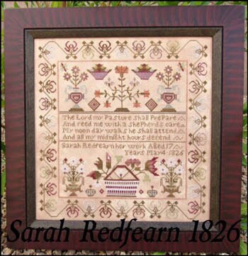 The SCARLETT HOUSE "Sarah Redfearn 1826"  Counted Cross Stitch Pattern  Chart, Pattern Only