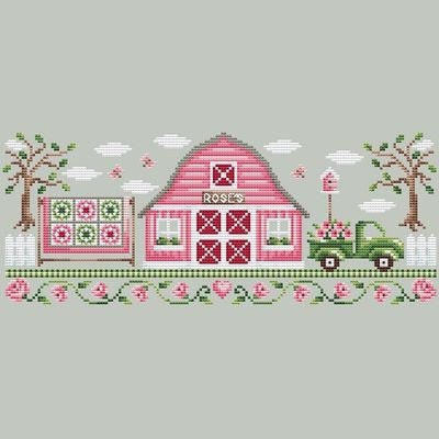 SHANNON CHRISTINE DESIGNS "Pink Barn" Counted Cross Stitch Pattern, Chart, Pattern Only