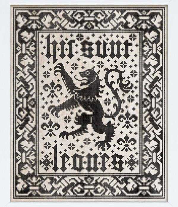 MODERN FOLK EMBROIDERY "Here Be Lions: Dark Crosses" Counted Cross Stitch Pattern, Chart, Pattern Only