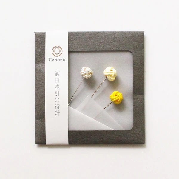 COHANA "Iida Mizuhiki Sewing Pins", Set of 3, Handmade, Made in Japan