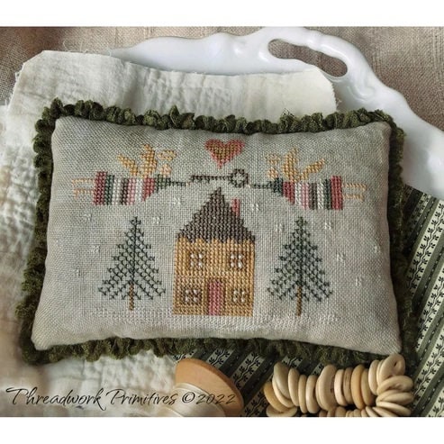 THREADWORK PRIMITIVES  "Winter Angels"  Counted Cross Stitch Pattern  Chart  Christmas  Primitive  Pattern Only