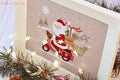 MADAME CHANTILLY "Santa On A Vespa" Counted Cross Stitch Pattern, Whimsical, Christmas, Italy, Pattern Only