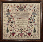 The SCARLETT HOUSE "Martha Evans 1879"  Counted Cross Stitch Pattern  Sampler, Chart, Pattern Only
