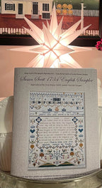 GENTLE PURSUIT DESIGNS "Susan Scott 1734 English Sampler" Counted Cross Stitch Pattern by Cissy Bailey Smith, Chart, Booklet, Pattern Only