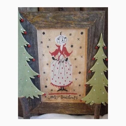 The PRIMITIVE HARE "Christmas Pumpkin Queen" Counted Cross Stitch Pattern, Chart, Holidays ~ Pattern Only