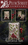 PLUM STREET SAMPLERS "Cardinal Kin"  Counted Cross Stitch Pattern  Chart, Pattern Only