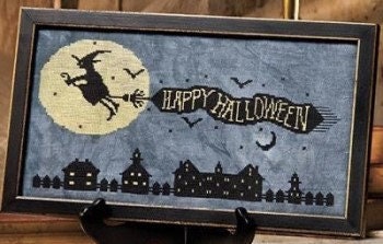 NEEDLE BLING DESIGNS "Midnight Ride" Counted Cross Stitch Pattern, Chart, Halloween, Pattern Only