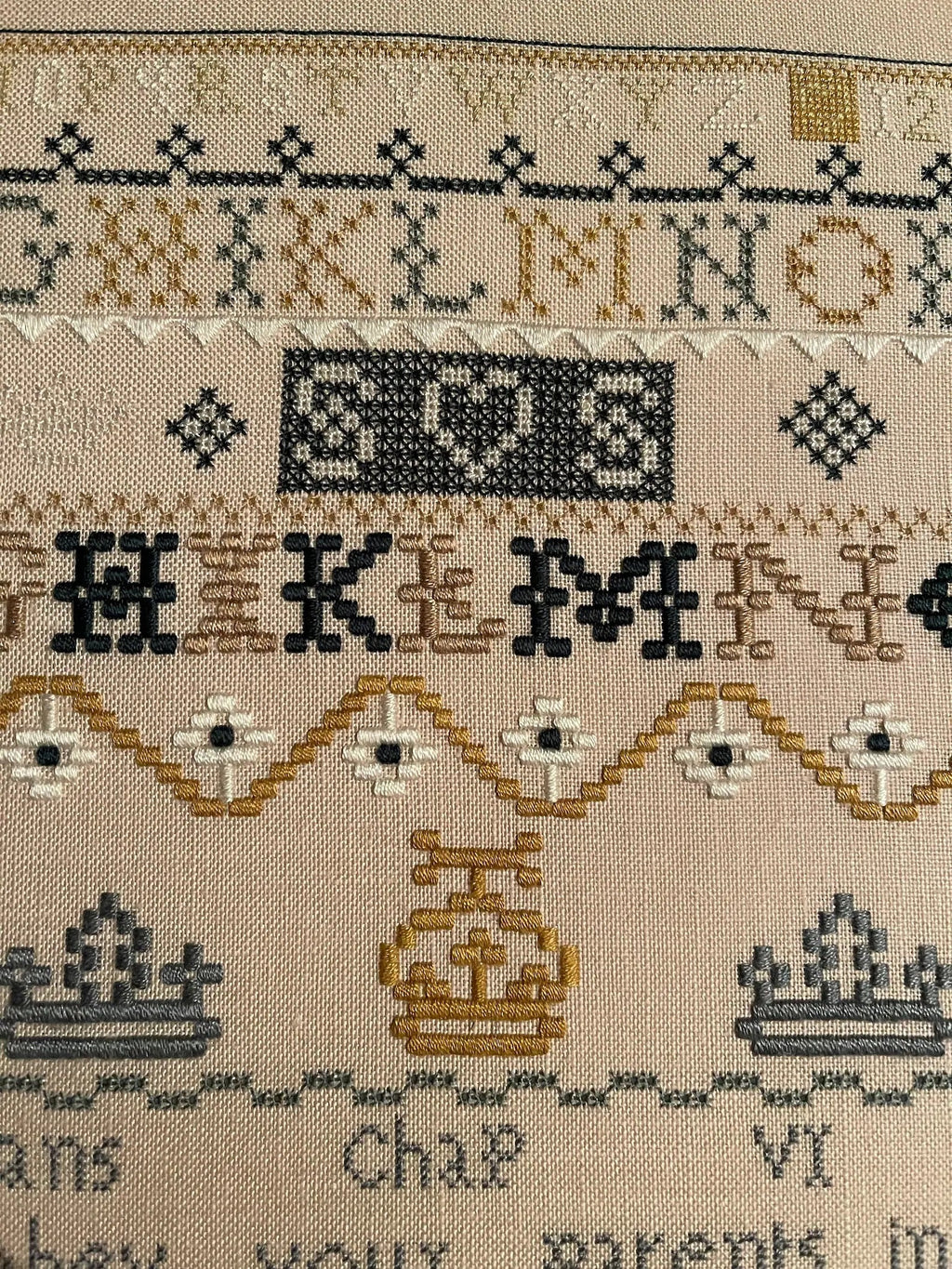GENTLE PURSUIT DESIGNS "Susan Scott 1734 English Sampler" Counted Cross Stitch Pattern by Cissy Bailey Smith, Chart, Booklet, Pattern Only