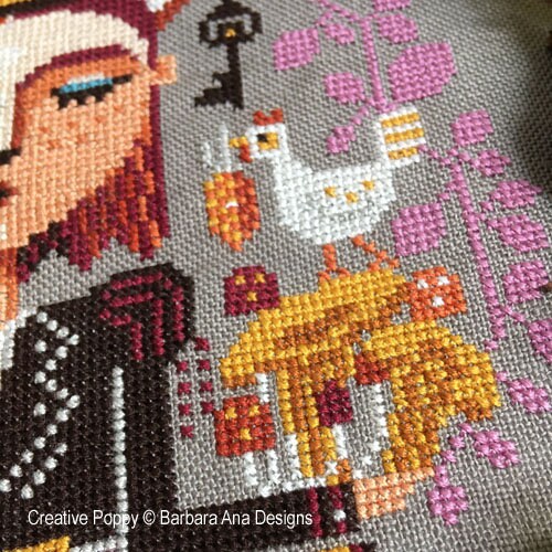 BARBARA ANA DESIGNS "Bountiful Dreams" Counted Cross Stitch Pattern, Dreaming Girl Series, Chart, Pattern Only