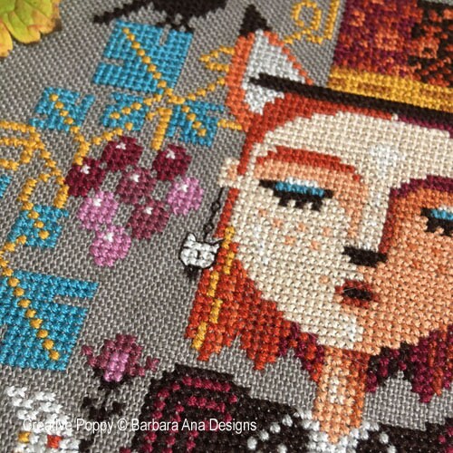 BARBARA ANA DESIGNS "Bountiful Dreams" Counted Cross Stitch Pattern, Dreaming Girl Series, Chart, Pattern Only