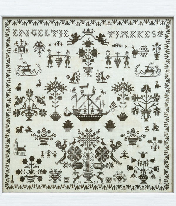 Modern Folk Embroidery "ENGELTJE TJAKKES 1835 (MFE 2022 Stitch A Long) " Counted Cross Stitch Pattern, Sampler, Chart, Pattern Only