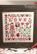 THE CALICO CONFECTIONERY "Love Sampler" Counted Cross Stitch Pattern, Chart, Valentine's Day, Pattern Only