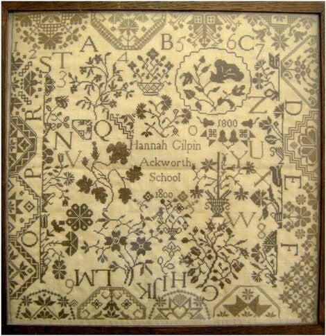 Stitchybox Samplers "Hannah Gilpin 1800" Counted Cross Stitch Pattern, Chart, Reproduction Sampler, Pattern Only