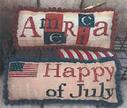 MANI DI DONNA "America & 4th of July Pillows" Counted Cross Stitch Pattern plus Dinky Dyes Silk Pack (3 skeins), Americana, Patriotic