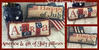 MANI DI DONNA "America & 4th of July Pillows" Counted Cross Stitch Pattern plus Dinky Dyes Silk Pack (3 skeins), Americana, Patriotic
