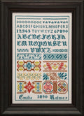 Hands Across The Sea Samplers "Emilie Kalwar 1890" Counted Cross Stitch Pattern, Reproduction Sampler, Paper Booklet
