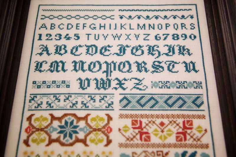 Hands Across The Sea Samplers "Emilie Kalwar 1890" Counted Cross Stitch Pattern, Reproduction Sampler, Paper Booklet