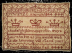PINEBERRY LANE "Cordelia Ancrum 1844"  Cross Stitch Pattern  Red Sampler, An Antique Reproduction, Pattern Only