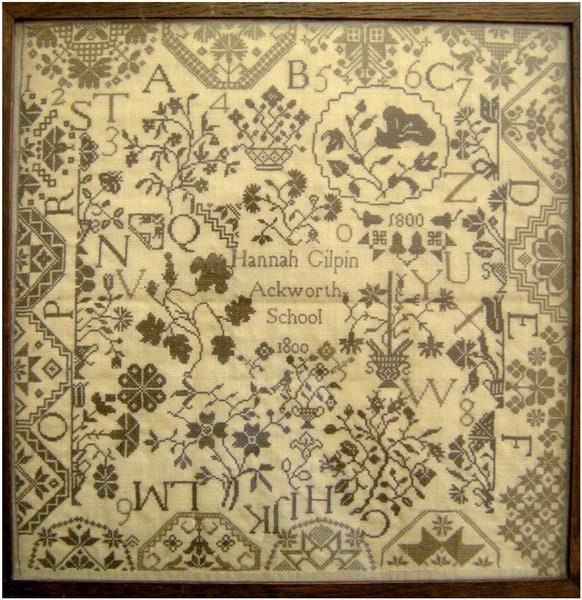 Stitchybox Samplers "Hannah Gilpin 1800" Counted Cross Stitch Pattern, Chart, Reproduction Sampler, Pattern Only