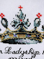 PEACOCK & FIG "Her Lordship" Counted Cross Stitch Pattern, Chart, Baby Girl Arrival, Pattern Only