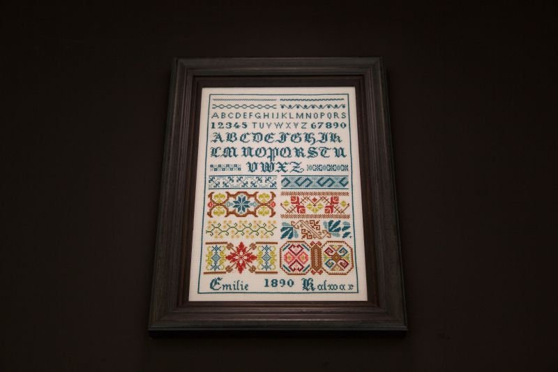 Hands Across The Sea Samplers "Emilie Kalwar 1890" Counted Cross Stitch Pattern, Reproduction Sampler, Paper Booklet