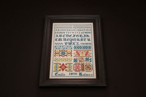 Hands Across The Sea Samplers "Emilie Kalwar 1890" Counted Cross Stitch Pattern, Reproduction Sampler, Paper Booklet
