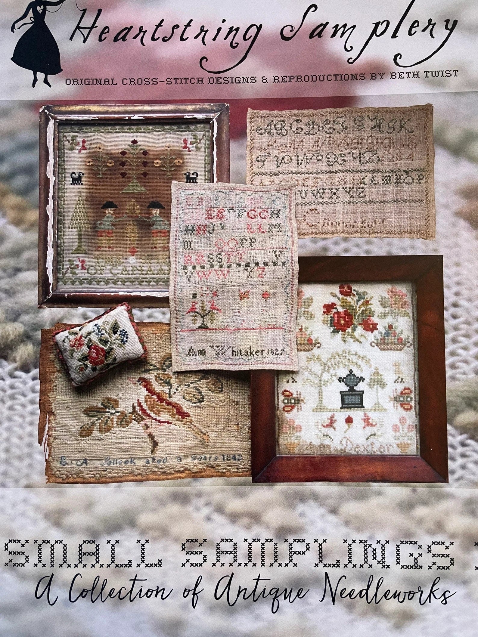 HEARTSTRING SAMPLERY "Small Samplings I" Counted Cross Stitch Pattern, A Collection of Antique Needleworks, Chart, Pattern Book