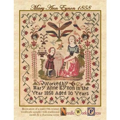 NEEDLE WORK PRESS "Mary Anne Eynon 1858" Counted Cross Stitch Pattern, Chart, NeedleWorkPress, Pattern Only