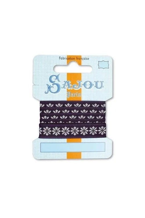 SAJOU CARD RIBBON Comptoir Motif No9 ~ Made in France ~ 1 Metre ~ Cotton ~ Width 11mm