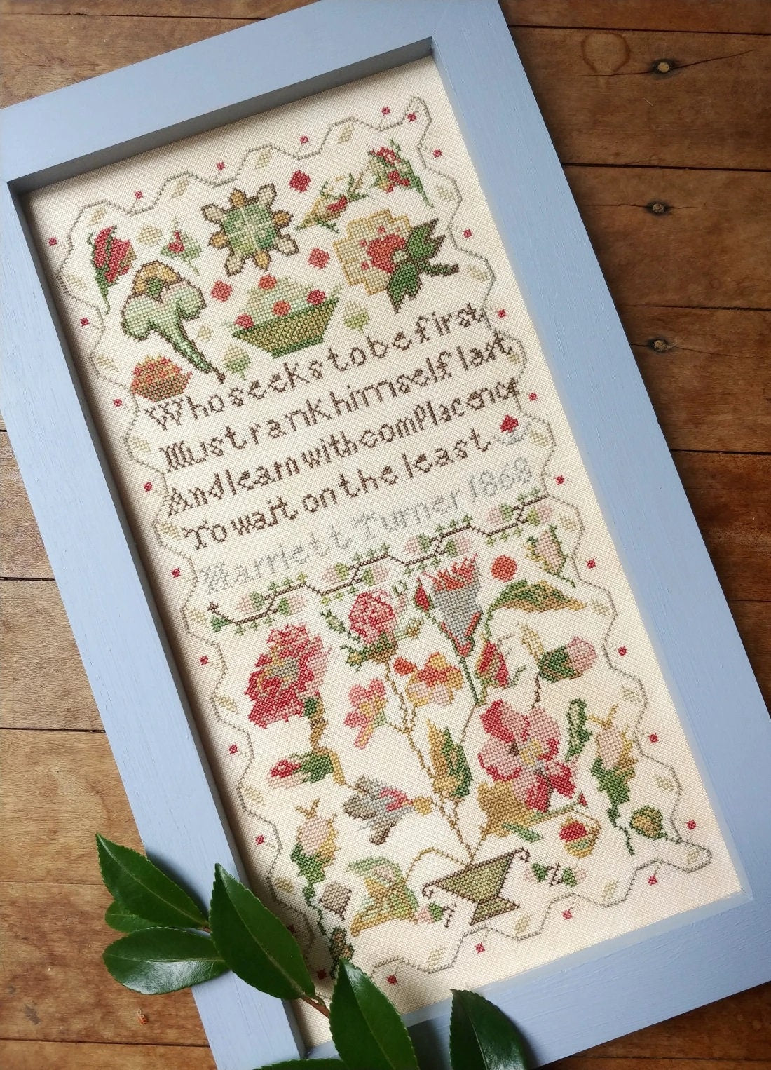 MOJO STITCHES  "The Humble Sampler: Harriett Turner 1868"  Counted Cross Stitch Pattern  An Antique Adaptation Sampler  Pattern Only