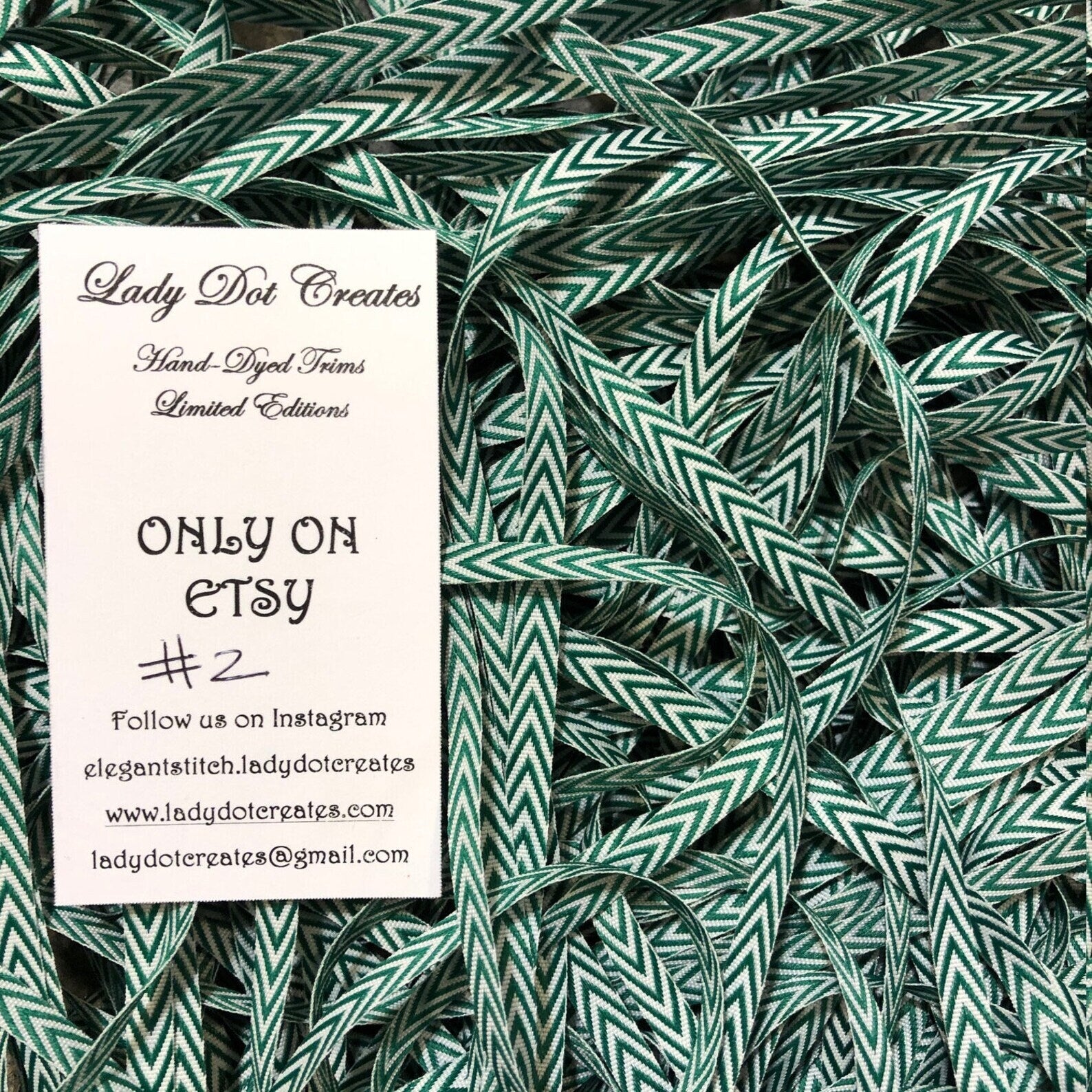 Twill Tape Chevron Pattern - LADY DOT CREATES - 3/4" Wide and 1/4" Wide