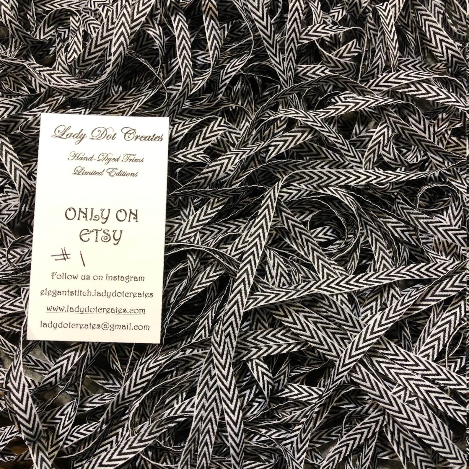 Twill Tape Chevron Pattern - LADY DOT CREATES - 3/4" Wide and 1/4" Wide