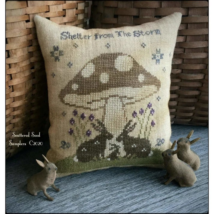SCATTERED SEED SAMPLERS "Shelter From The Storm" Counted Cross Stitch Pattern, Chart, Pattern Only