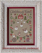 FILIGRAM "Christmas Farm"  Counted Cross Stitch Pattern + Dinky-Dyes Silk Pack (8 Colors) Included  Chart, Pattern & Threads Only
