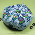 FABY REILLY DESIGNS "Peacock Biscornu"  Counted Cross Stitch Pattern  Chart, Pattern Only