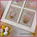 CROCETTE A GOGO "Easter Window"  Counted Cross Stitch Pattern  Bunny, Spring, Easter Eggs, Chicks, Italy, Paper Pattern